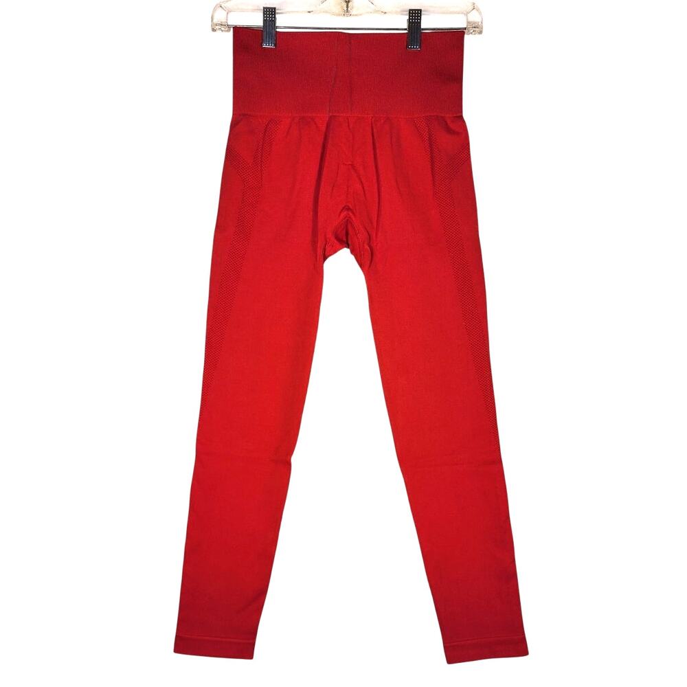 Halara OneForm Seamless Flow High Waisted Ruched 7/8 Yoga Leggings Medium Red